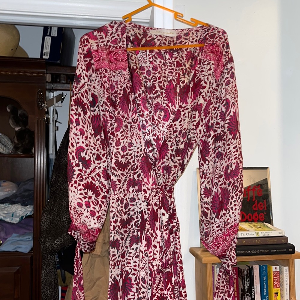 Long Patterned wrap dress